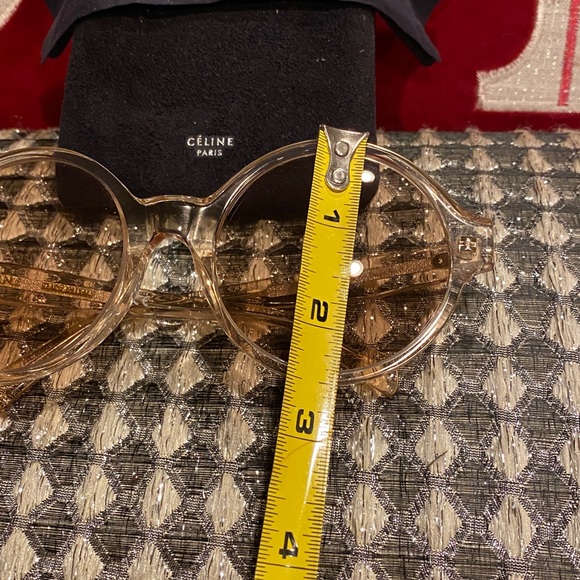 Celine Made in Italy Oversized Round Pink On Pink Sunglasses Gold Logo Inset - Picture 10 of 16